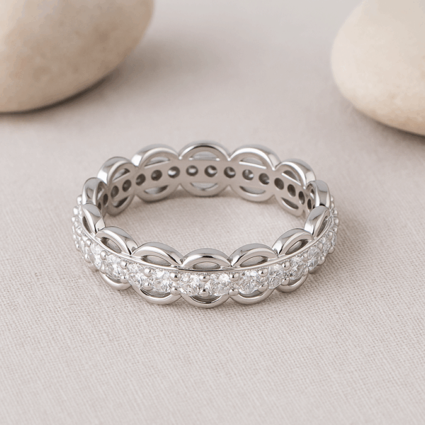 Cubic Zirconia Wedding Band Ring