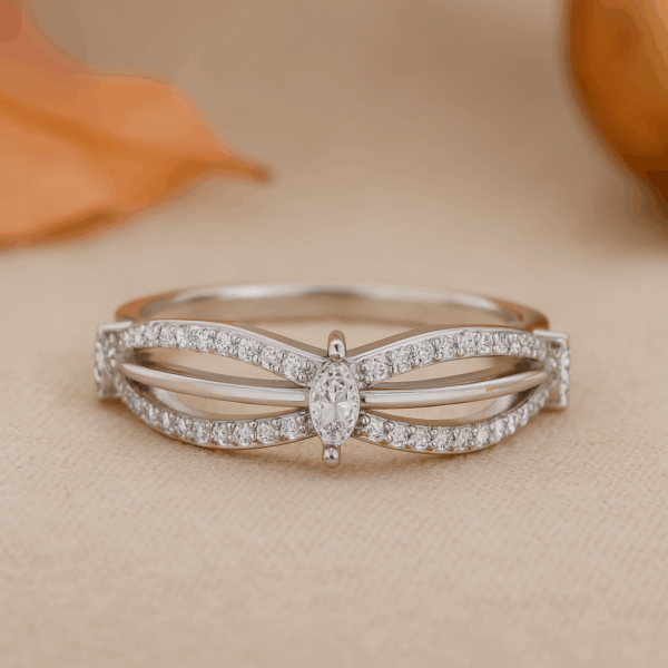 White Rhodium Engagement Ring