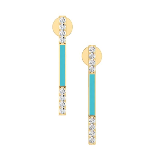 925 Sterling Silver White CZ Bar Dangle Earrings Fashion Jewelry for Women's