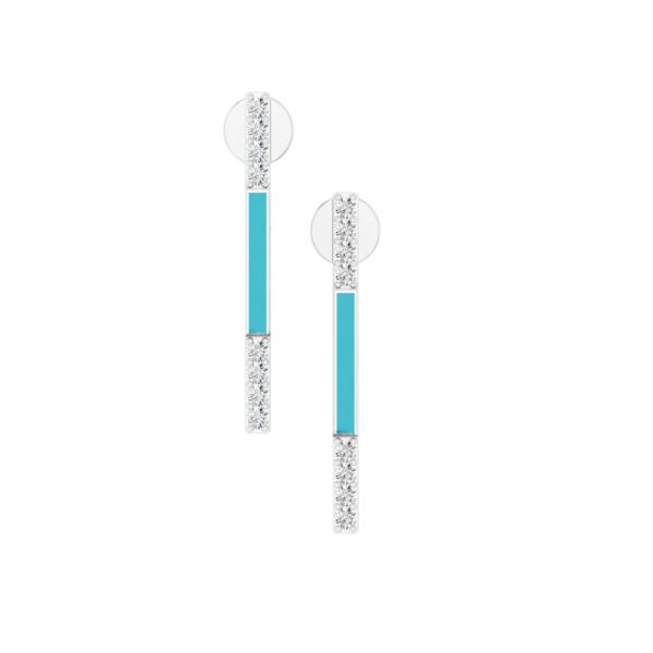 925 Sterling Silver White CZ Bar Dangle Earrings Fashion Jewelry for Women's