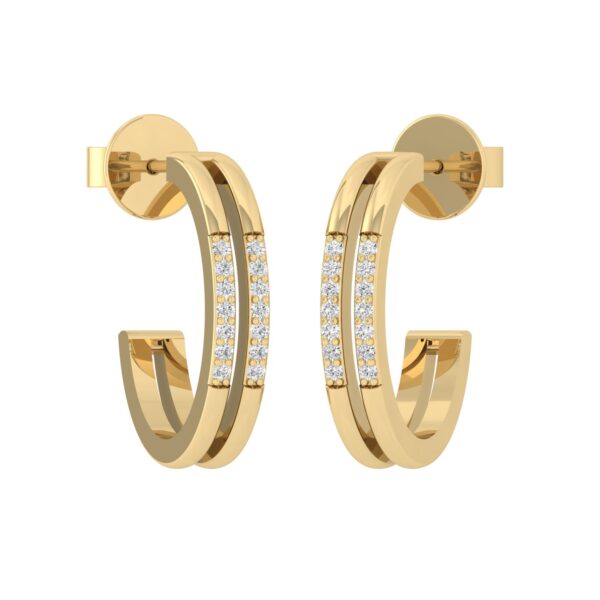 925 Sterling Silver Gold Plated Hoop Earrings Cubic Zirconia Fashion Jewelry for women's