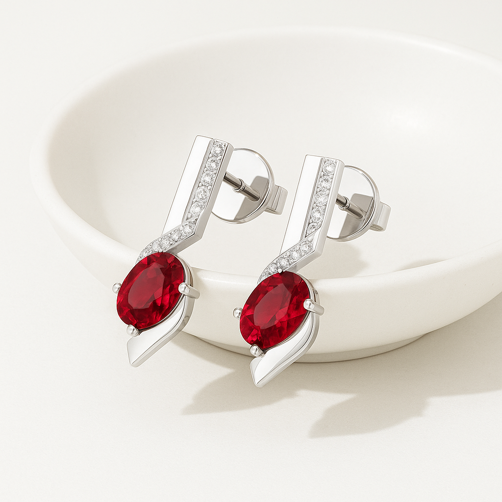DE3276-1 (2) Ruby Stud Earrings