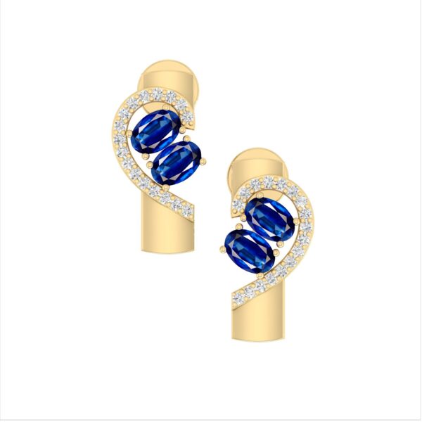 14k Gold Vermeil 925 Sterling Silver White CZ Kyanite Earrings Fashion Jewelry for Women's