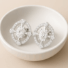 White Rhodium Stud Earrings