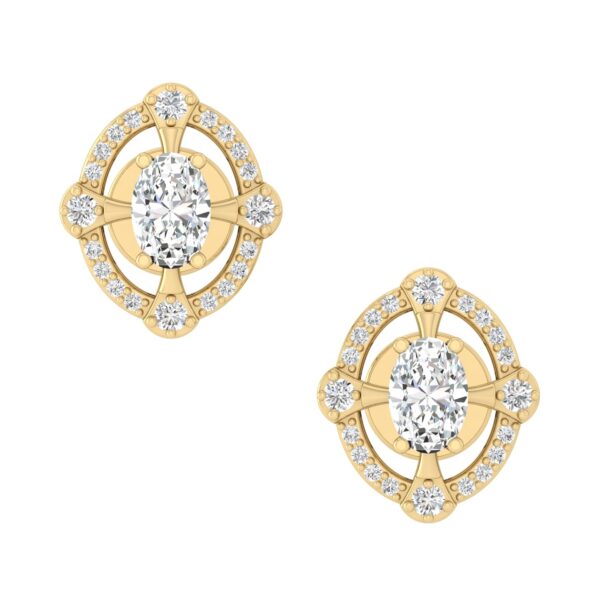 Cubic Zirconia 925 Sterling Silver Gold Plated Stud Earrings Fashion Jewelry For Gift