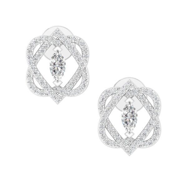 925 Sterling Silver white Rhodium White CZ Heart Shape Stud Earrings Fashion Jewelry For Women's