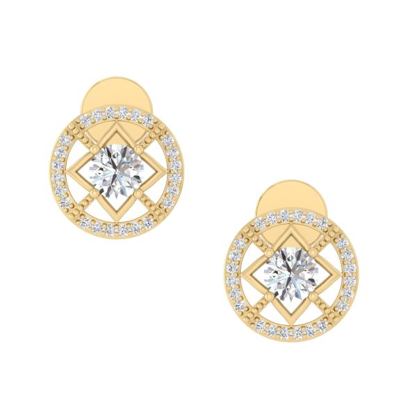 925 Sterling Silver Natural Cubic Zirconia Round Stud Earrings Jewelry for Women