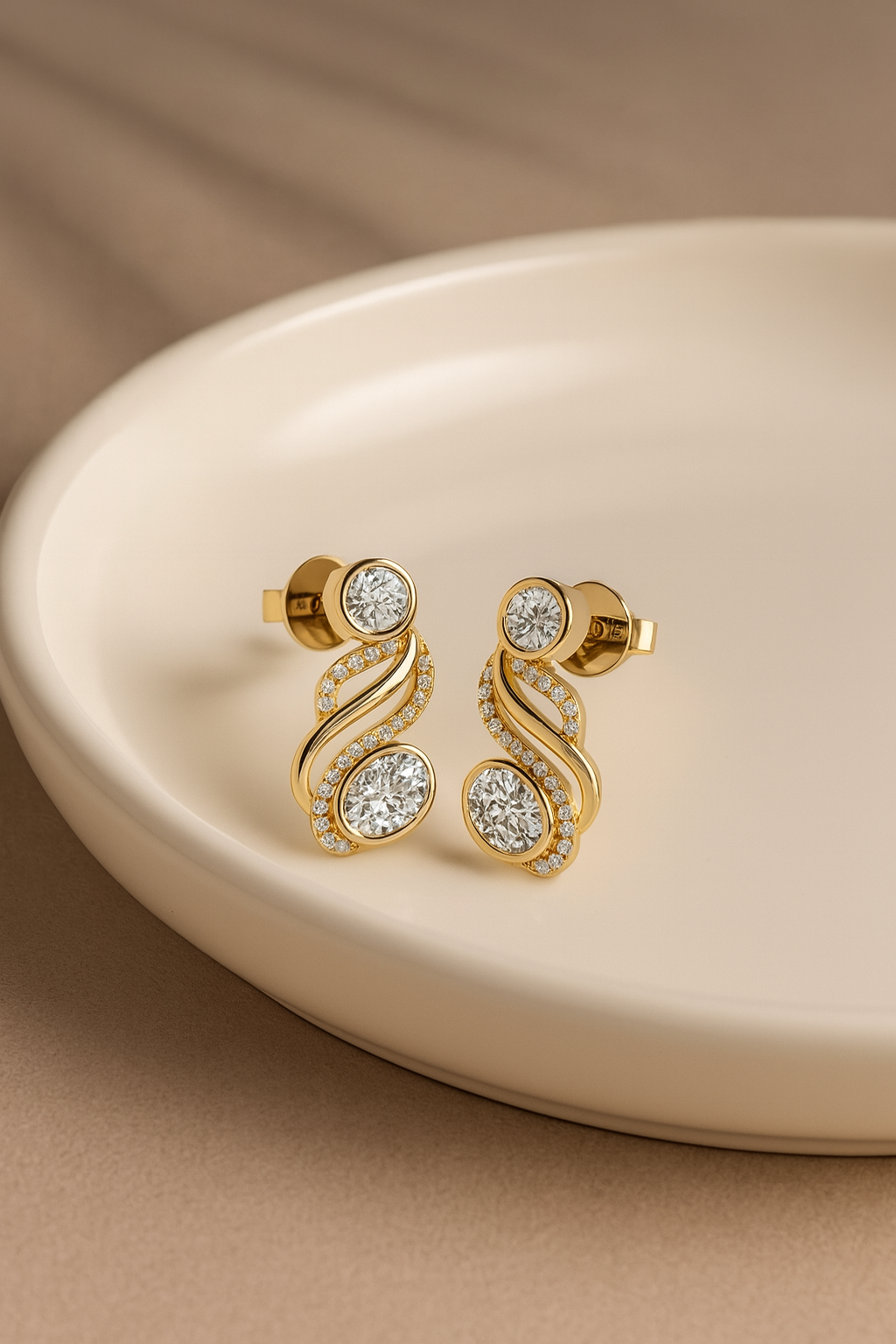 DE3808-1 (6) White CZ Dangle Earrings Fine Jewelry