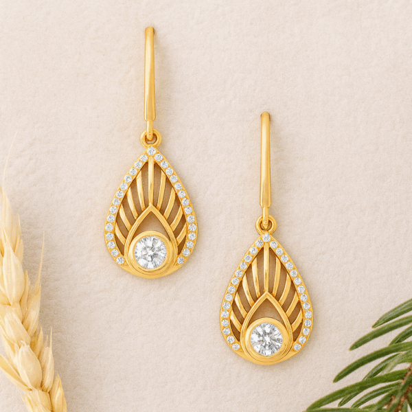 Sterling Silver Pear Shape CZ Dangle Earrings