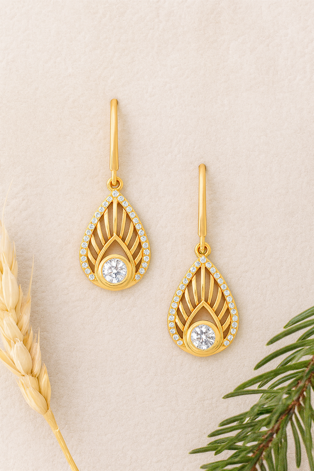 DE3809 F SILVER-1 (1) Sterling Silver Pear Shape CZ Dangle Earrings