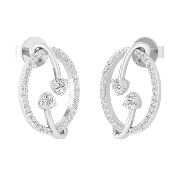 Cubic Zirconia Designer Stud Earrings 925 Sterling Silver Women's Jewelry