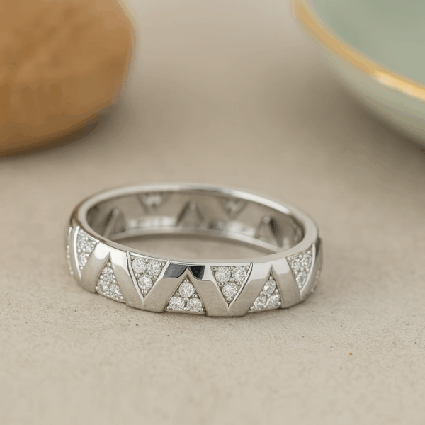 Silver Zig-Zag Band Ring