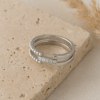 Silver Two Layered Band Ring