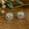 14k Gold Vermeil CZ Stud Earrings