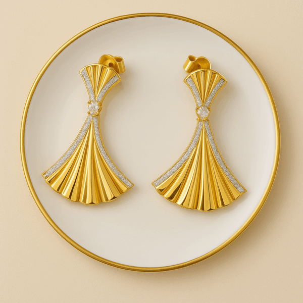 Silver Plated Gold Dangle Earrings