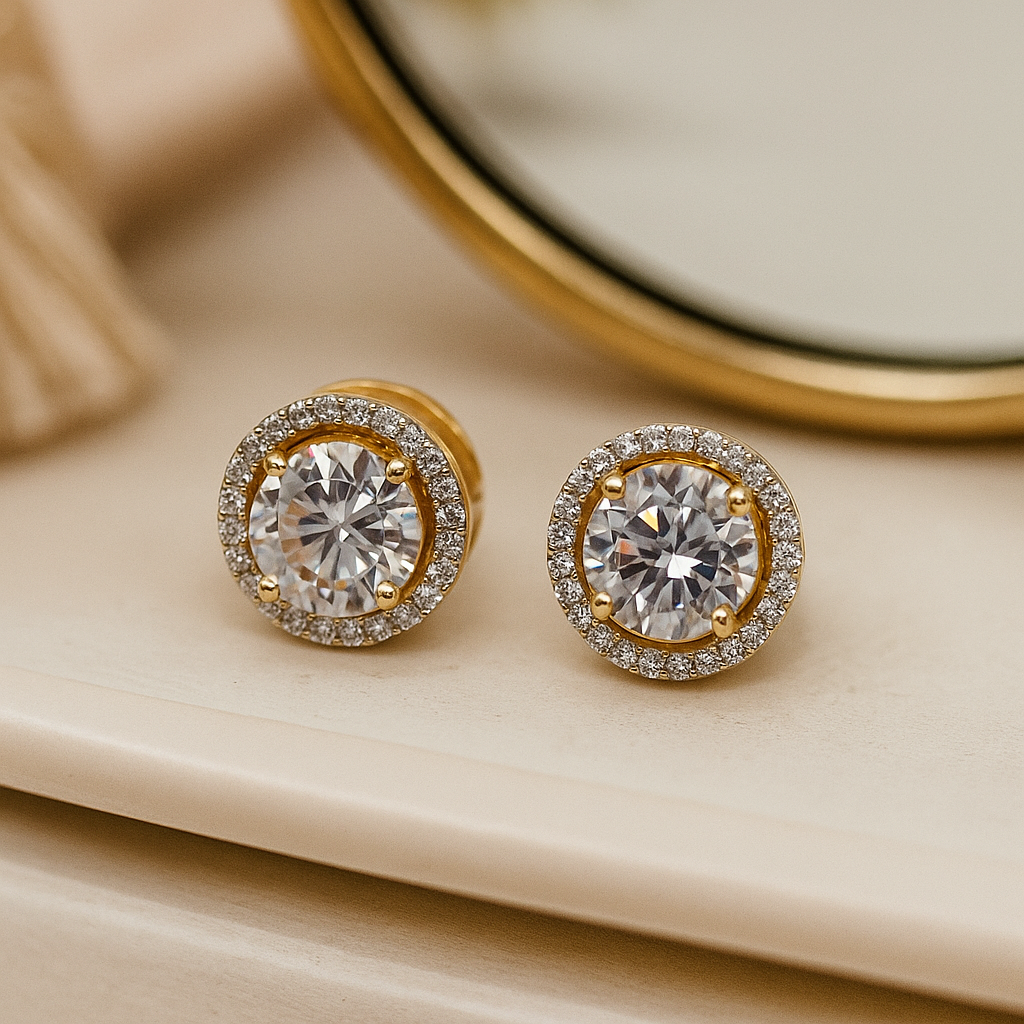 DE3929WCZ-1 (6) 14k Gold Vermeil Stud Earrings