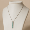 Silver CZ Enamel Bar Pendant Necklace