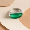 Silver Green Stone Ring