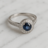 Silver Blue Stone Solitaire Ring