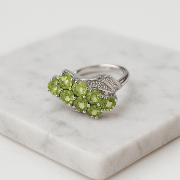 Peridot Cluster Ring
