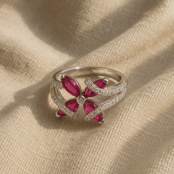 Garnet Cubic Zirconia Promise Ring