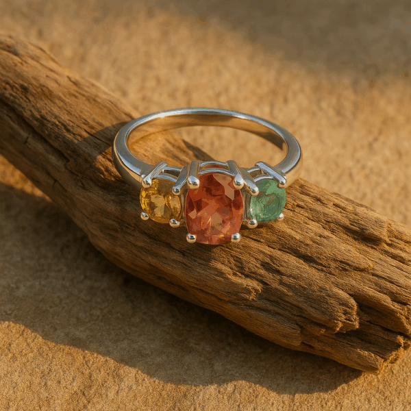 Natural Multi Tourmaline Gemstone Ring