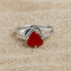 Silver Red Carnelian Gemstone Ring