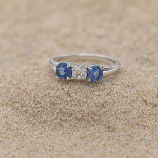 Blue Gemstone Promise Ring