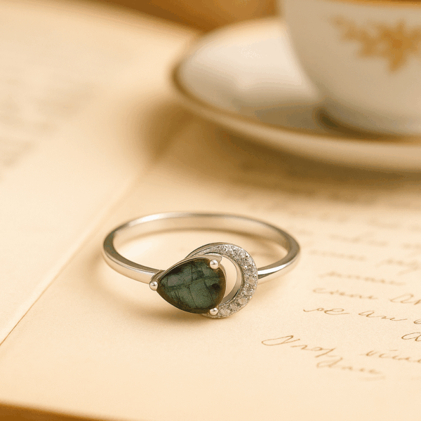 Silver Labradorite Ring